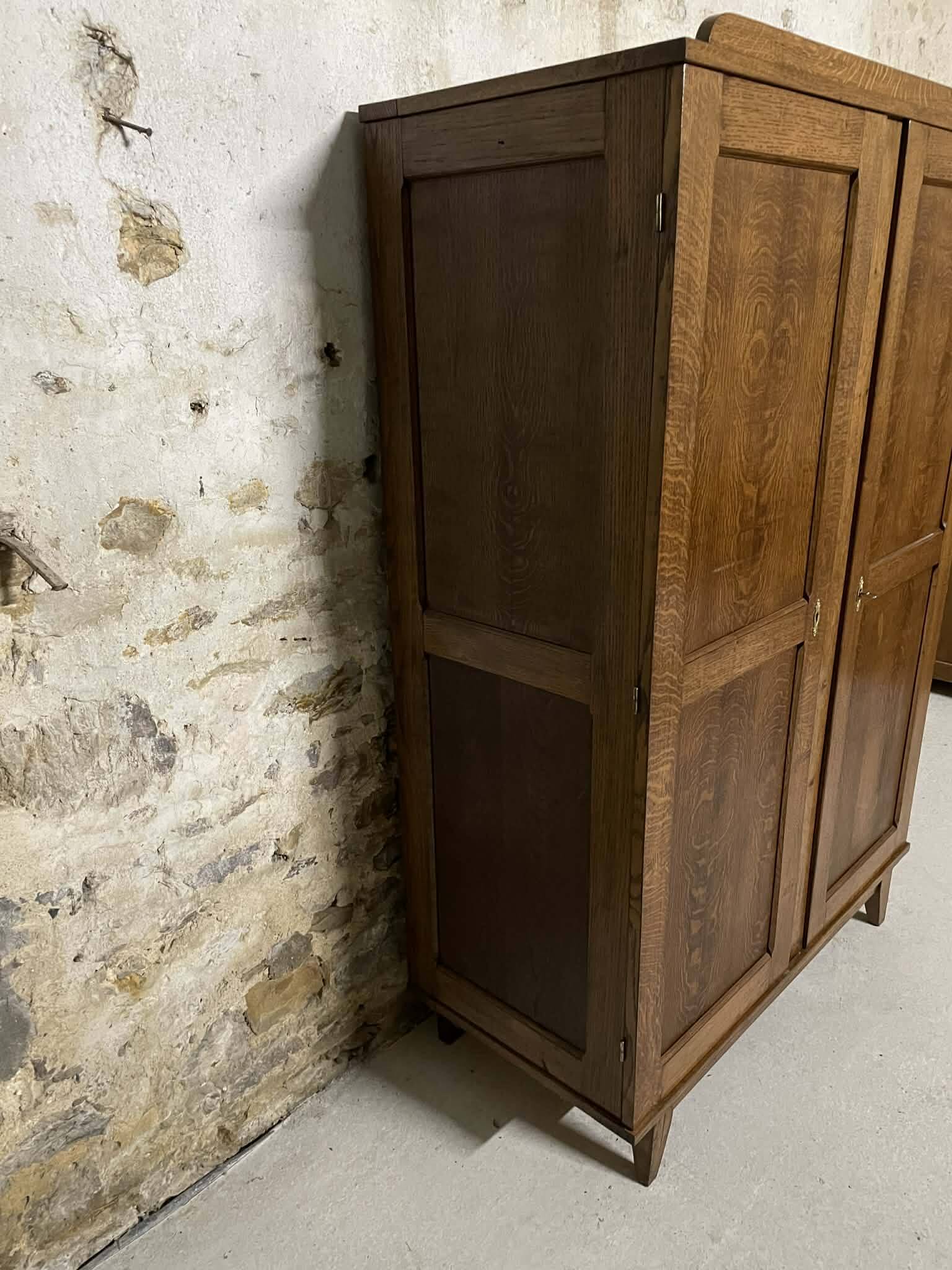 Antique wardrobe in solid oak