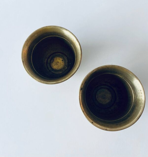 Paire de cache pot cordelette en laiton