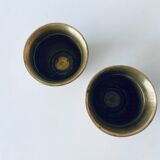 Pair of brass cord pot covers