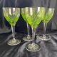 Set of 4 cut crystal white wine glasses