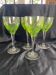 Set of 4 cut crystal white wine glasses