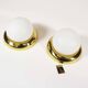 opaline glass and brass vintage wall lights by Kaiser Leuchten, Germany 1970s