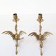 Pair of 19th century gilded brass “chimera” candlesticks
