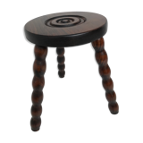 Wooden stool turned tripod foot