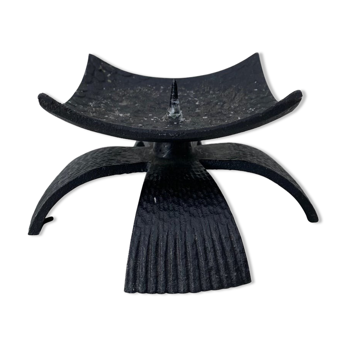 Brutalist Iron Candlestick, ca. 1960s