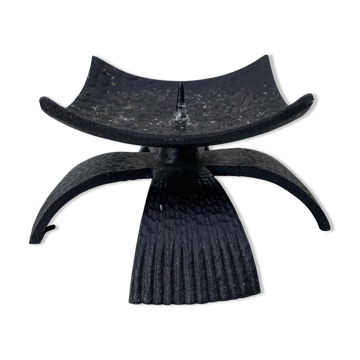 Brutalist Iron Candlestick, ca. 1960s