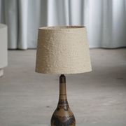 Art Nouveau table lamp in coloured terracotta by L. Hjorth, Bornholm, 1930s.