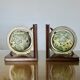 Pair of wooden bookends "globe" from the 1970s.