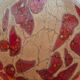 Red and brown glass ball vase, France 1930