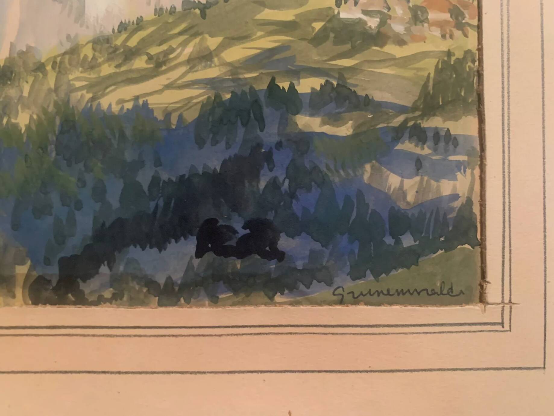 Jean Jacques GRUNENWALD (1911 - 1982) - Gouache - Mountain Landscape