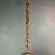 Midcentury Italian pencil reed rattan bamboo and brass hanging lamp pendant
