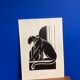 Linogravure art déco "panther"