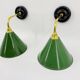 Enamelled sheet metal wall lights