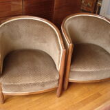 Paire de fauteuils tonneau