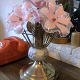 Vintage porcelain flower lamp