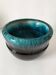 Accolay cache-pot in blue petrol and deep black glazed stoneware.