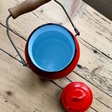 Red enameled cast iron milk jug!