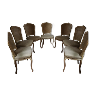 Set of 7 chairs Louis XV style