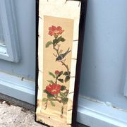 Framed Chinese Silk Embroidery Panel with Bird and Blossoms