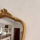 Antique gilded wall mirror, wood, Rocaille, Rococo, Louis XV, shell.