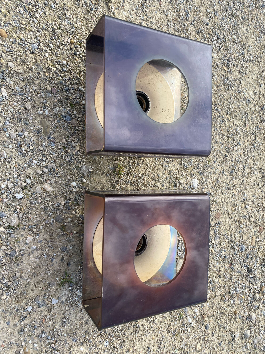 Pair of plexi design wall lamps