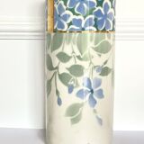 Vase roll blue pastel faience de luneville model periwinkle