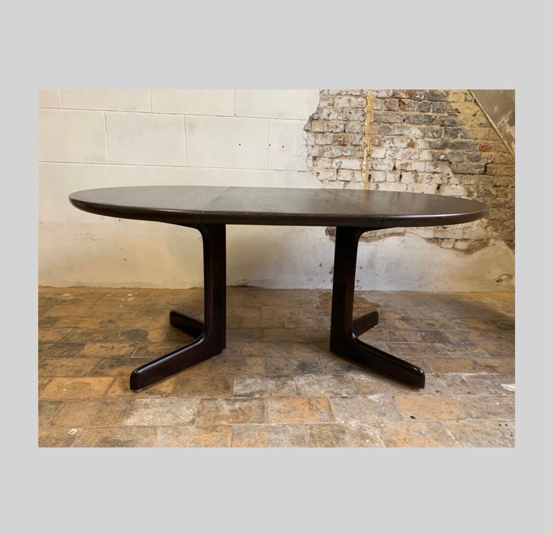 Dark wood extendable dining table, 1970s