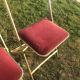 Pair of foldable red velvet chairs
