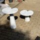 2x Eros Side table Angelo Mangiarotti Carrara marmer Nieuwstaat!