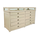 Vintage painted jewellery counter with top display