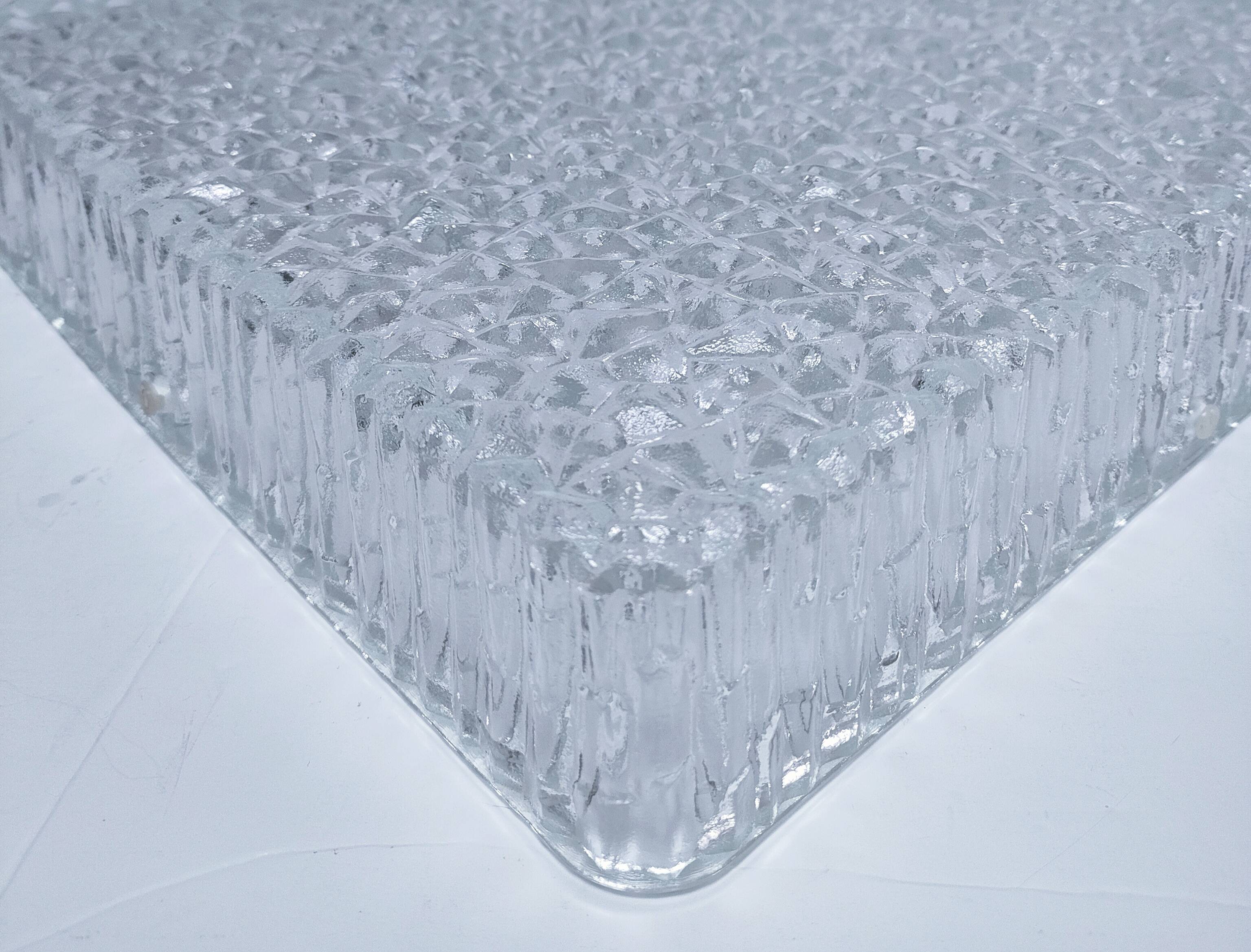 Holophane square wall lamp XL glass design 60s