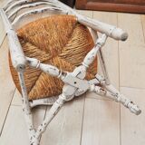 Chair provençale of nanny, mulched, white patina
