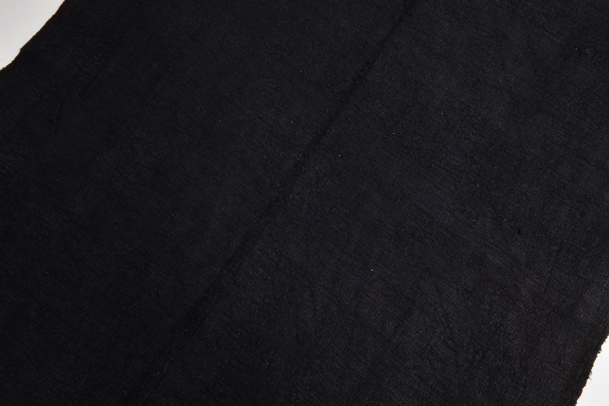 5x7 Dark Navy Blue Solid Turkish Vintage Kilim Rug For Bedroom, 156x223 Cm