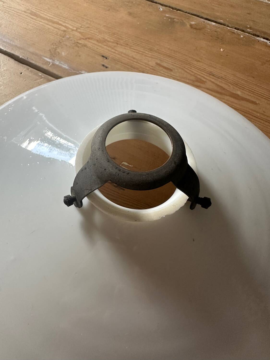 White opaline pendant light