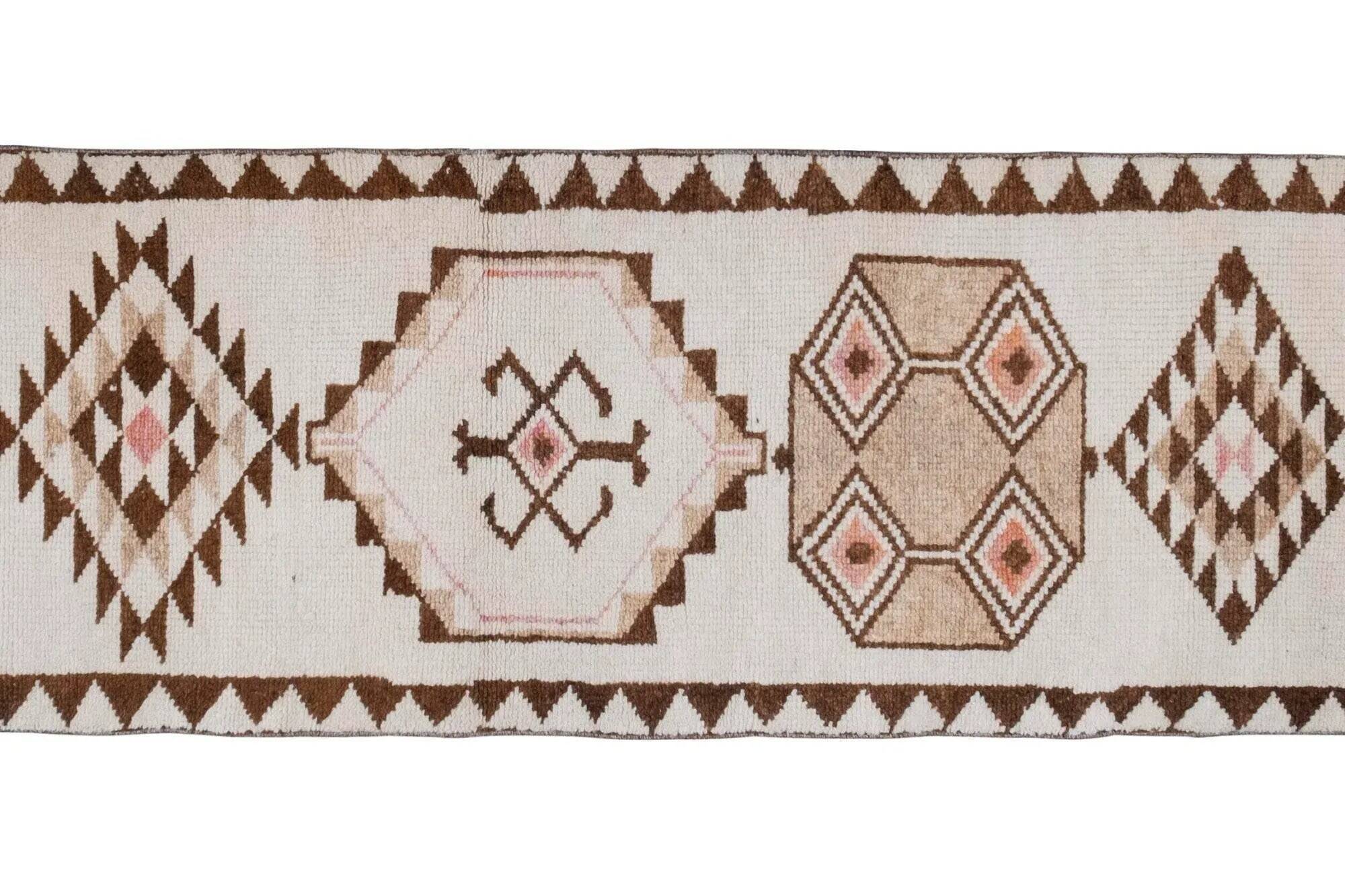 Vintage Turkish hallway rug 82x375 cm