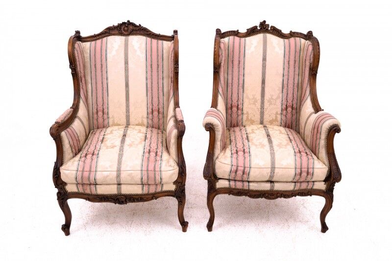 Wingback chairs, France, circa 1900
