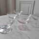 Lot of 6 crystal champagne glasses engraved 30s