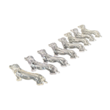 8 plastic knife holders, 70s, dachshund shape