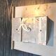 Pair of blue plexi appliques and steel design 60s - 70s