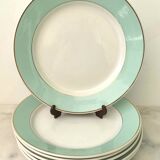 Set 6 flat plates fine earthenware Lunéville Meudon