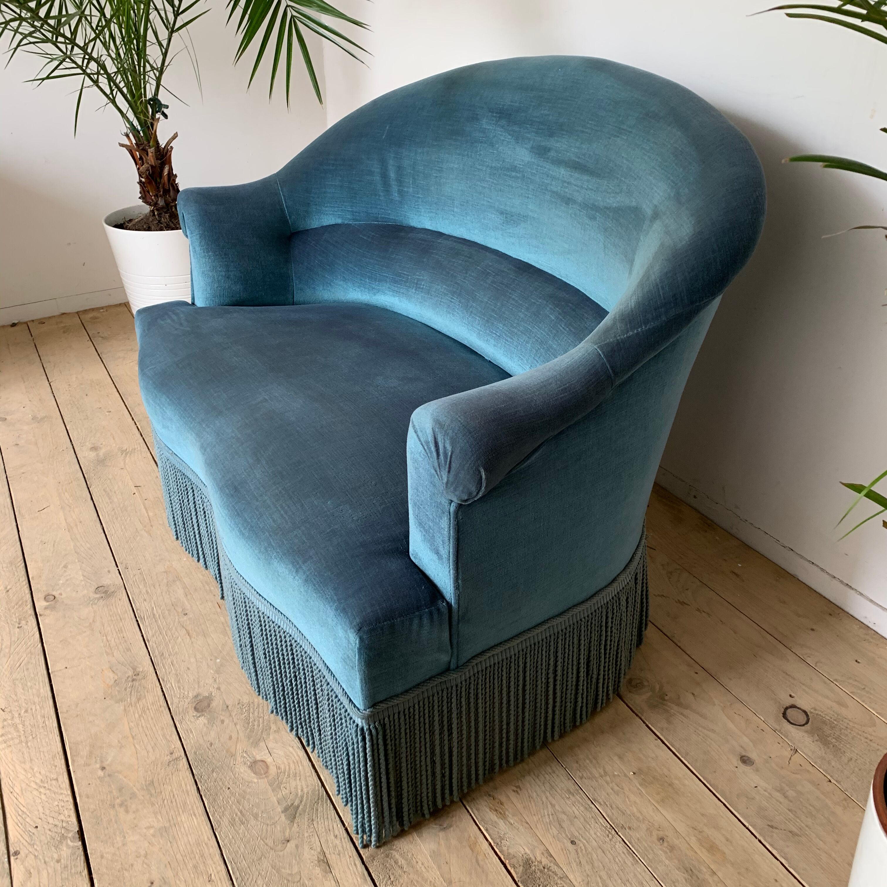Toad bench blue velvet