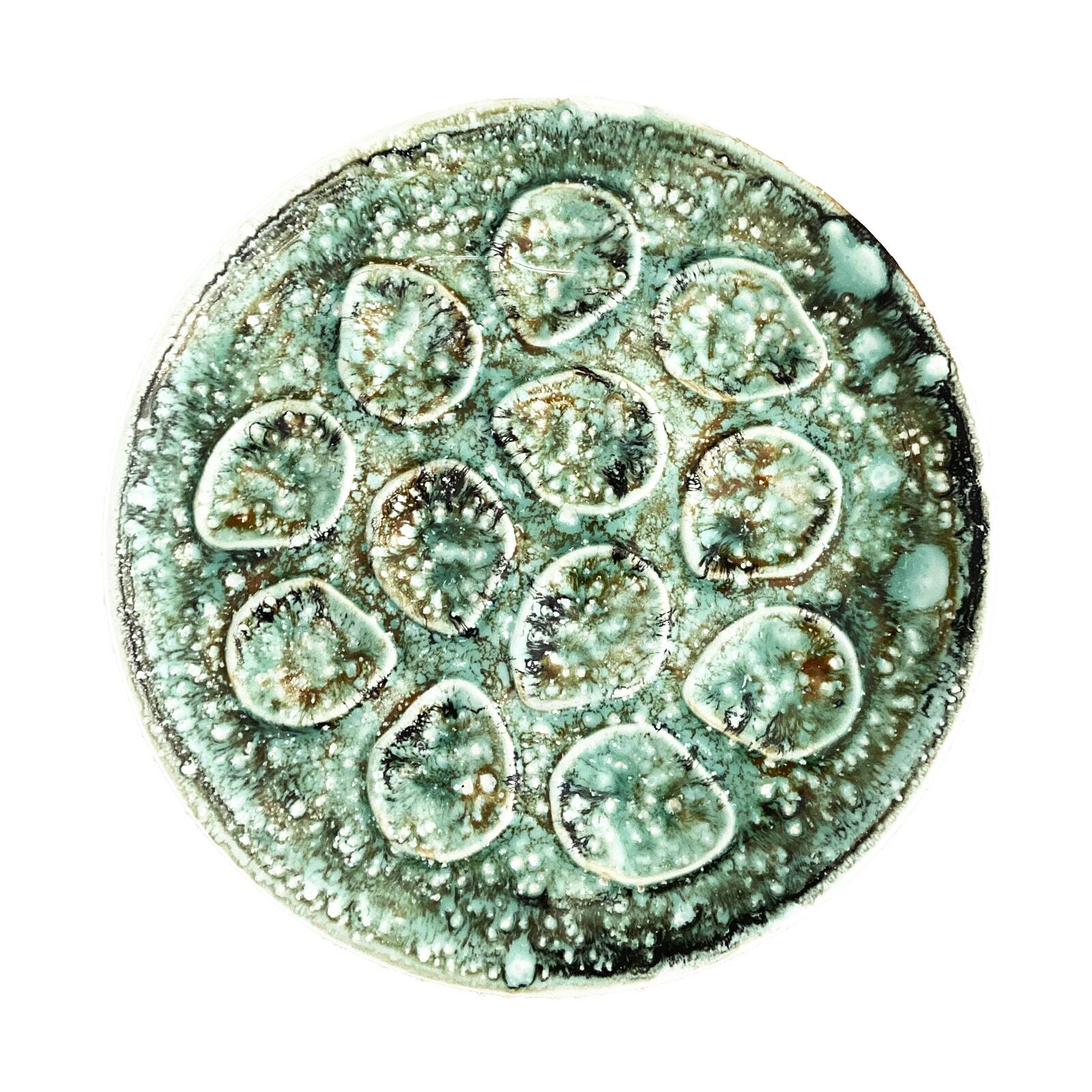 Niderviller oyster/shellfish platter – “moss” decoration – 1970s