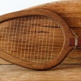 Palm, teak and mahogany game racket