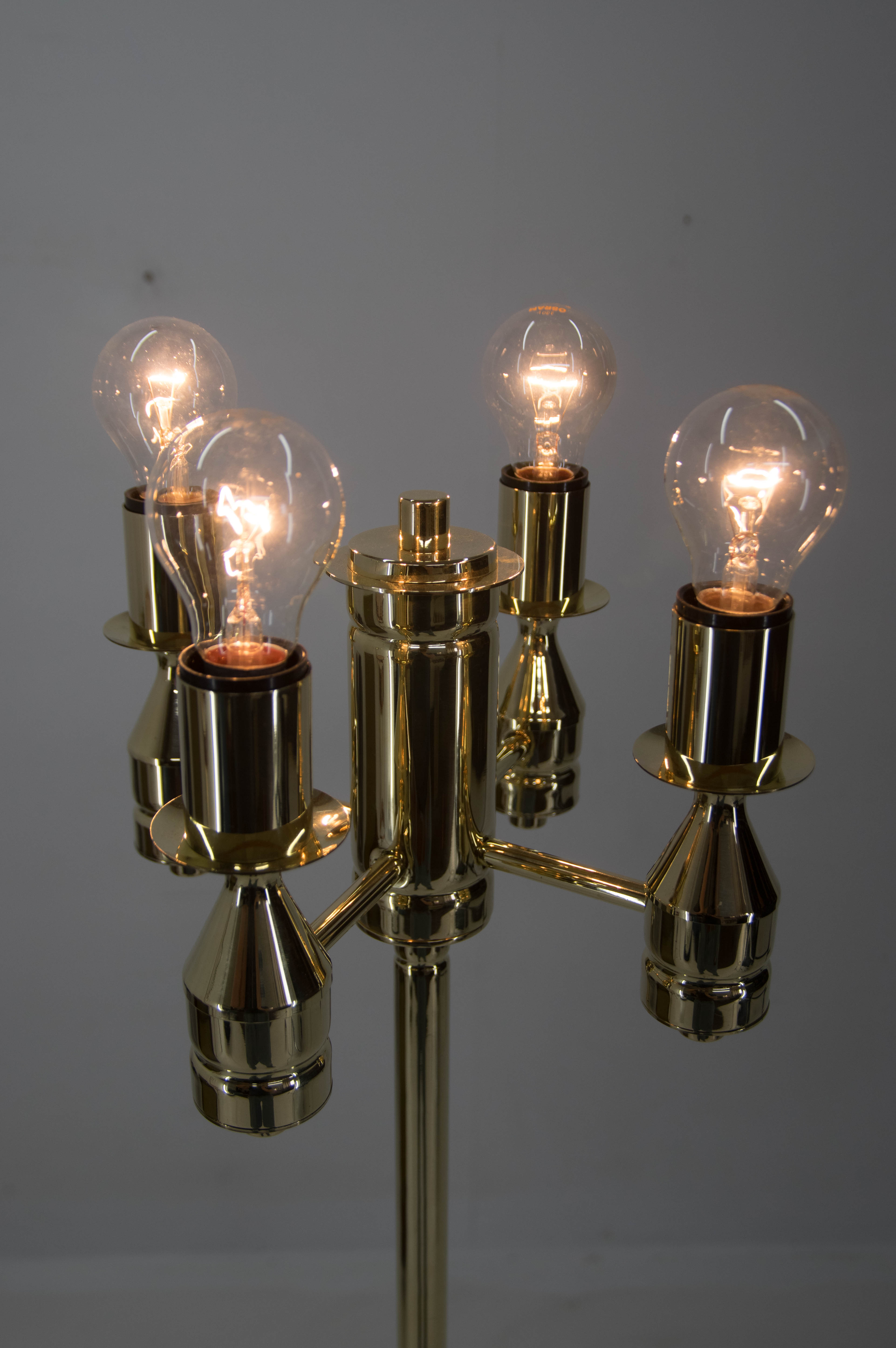 Brass floor lamp, 1970s, restored