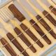 Set of 8 dessert cutlery, teak, 1960