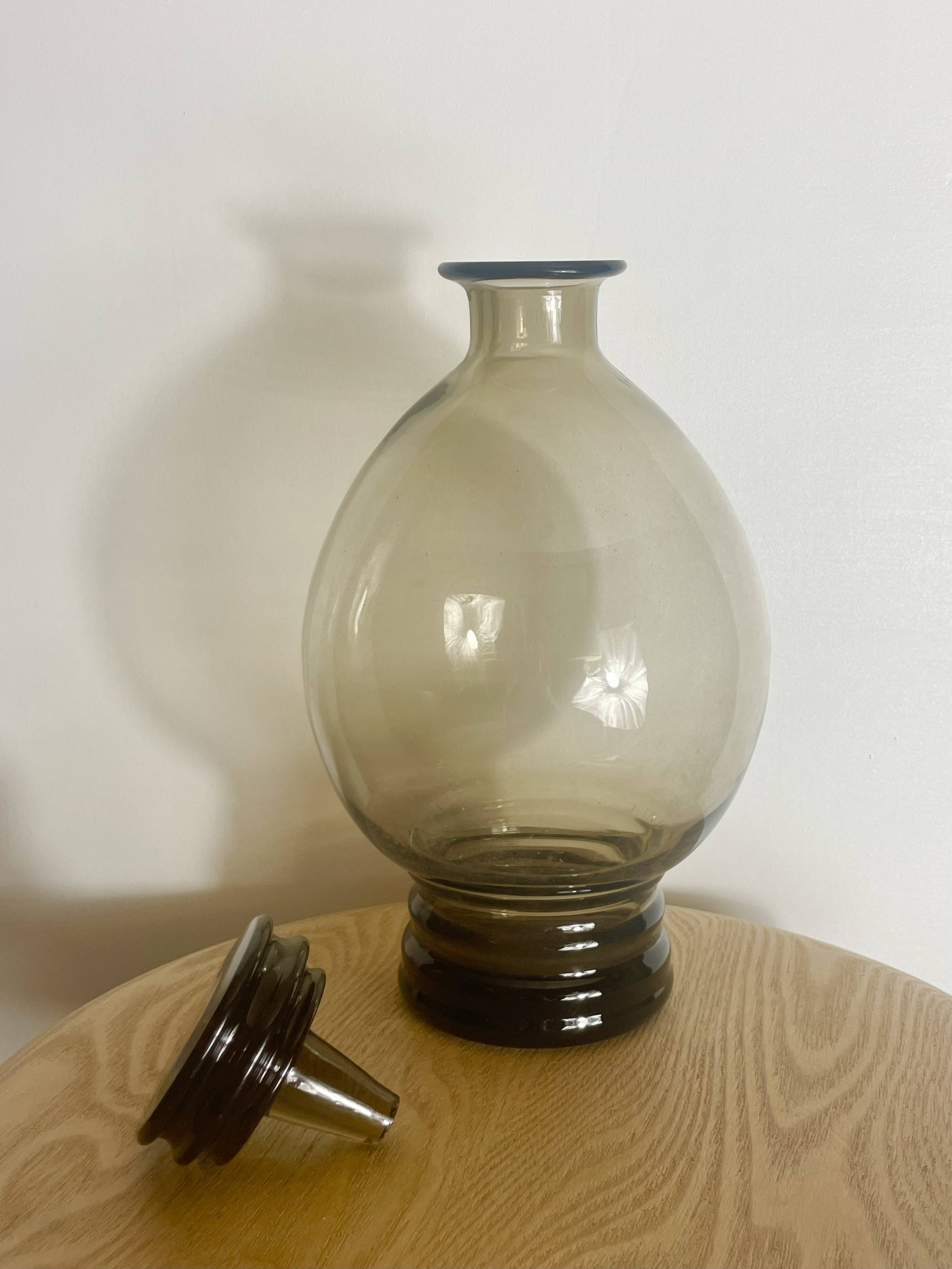 Art Deco smoked glass carafe