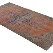 One-of-a-kind turkish handwoven vintage rug - rustic vintage charm 290x 140