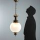 Vintage glass and brass pendant, Italy, 1950s