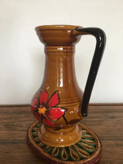 Pitcher, vintage glazed stoneware decanter