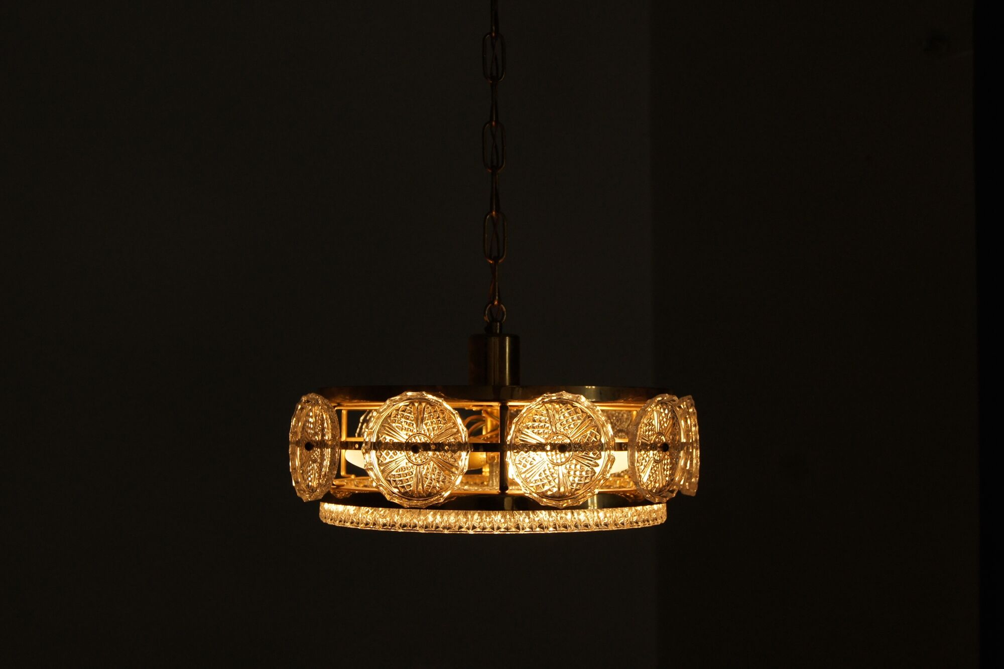 Scandinavian Crystal Ceiling Lamp from Orrefors, 1960s